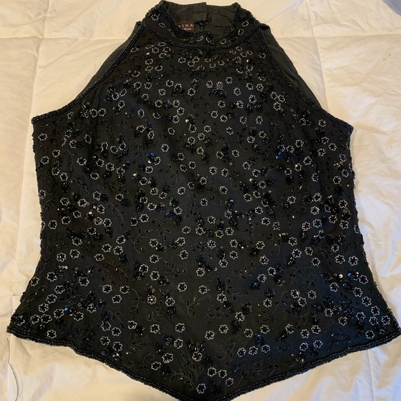 Beautiful Marina beaded sleeveless blouse - Picture 5 of 8